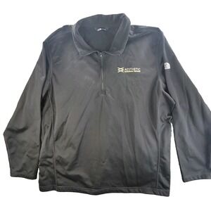 The North Face‎ Sweater Black Mens XL 1/4 Quarter Zip Fleece Jacket Embroidered
